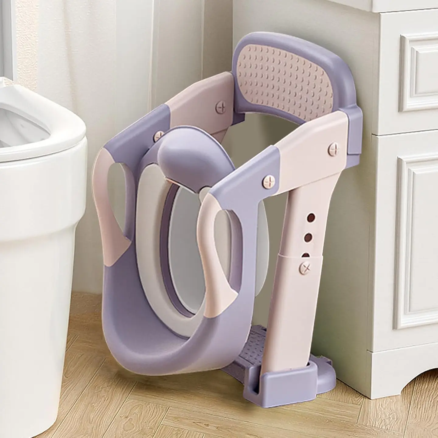 Inodoro Portátil Infantil con Escalón Asistente para Baño 9