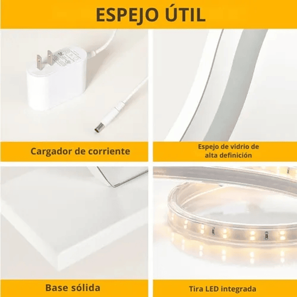 Espejo Con Luces Led 46 x 42 Para Tocador Maquillaje 4