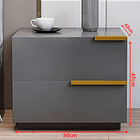 Mesa De Noche Velador 2 Cajones 50x42x47cm Moderna Elegante 6