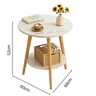 Mesa De Centro Con Diseño Nórdico 60x60x52cm 2