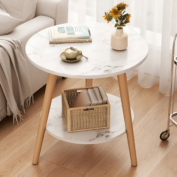 Mesa De Centro Con Diseño Nórdico 60x60x52cm 3