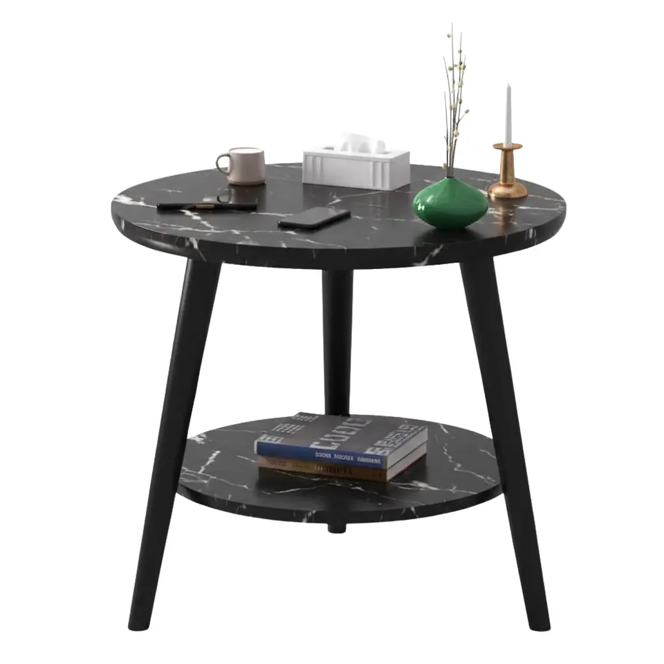 Mesa De Centro Con Diseño Nórdico 60x60x52cm 6