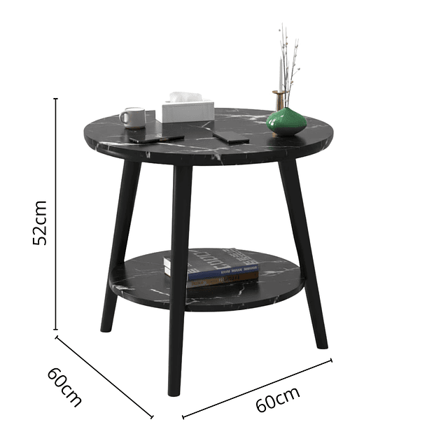 Mesa De Centro Con Diseño Nórdico 60x60x52cm 7