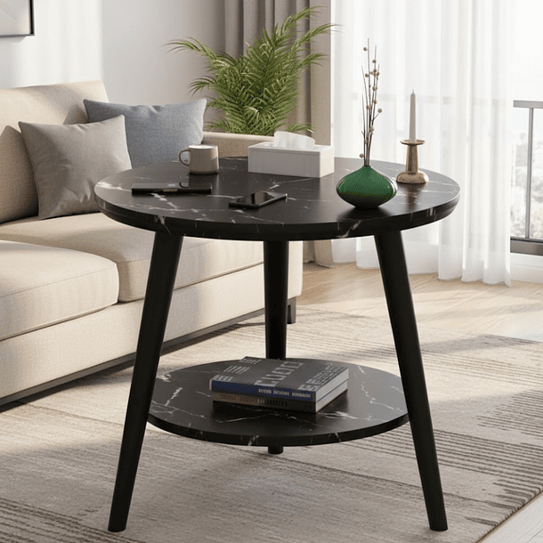 Mesa De Centro Con Diseño Nórdico 60x60x52cm 8