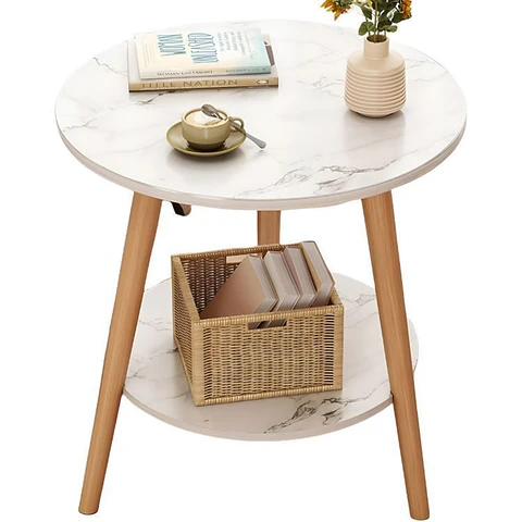 Mesa De Centro Con Diseño Nórdico 60x60x52cm