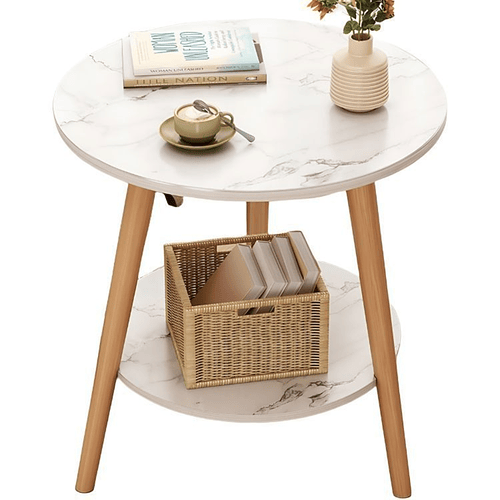 Mesa De Centro Con Diseño Nórdico 60x60x52cm