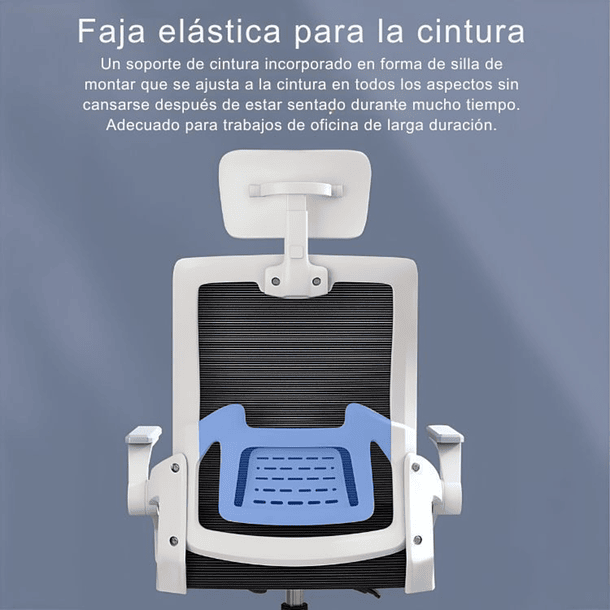 Silla Oficina Con Cabecero Ergonómico Malla Mesh Home Office 9