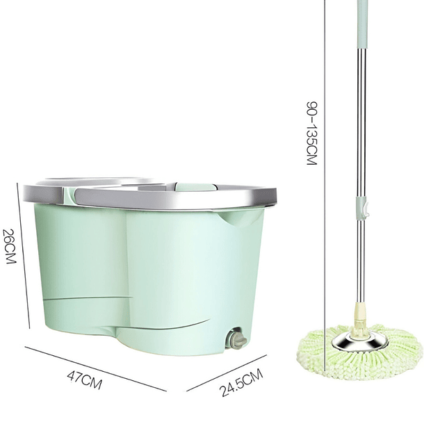 Mopa Trapeador Fregona Giratoria 360 Verde 2