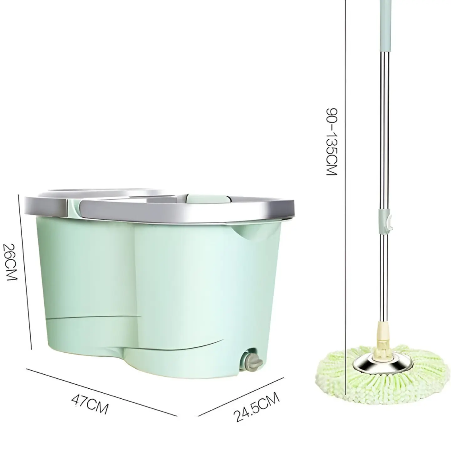 Mopa Trapeador Fregona Giratoria 360 Verde 2