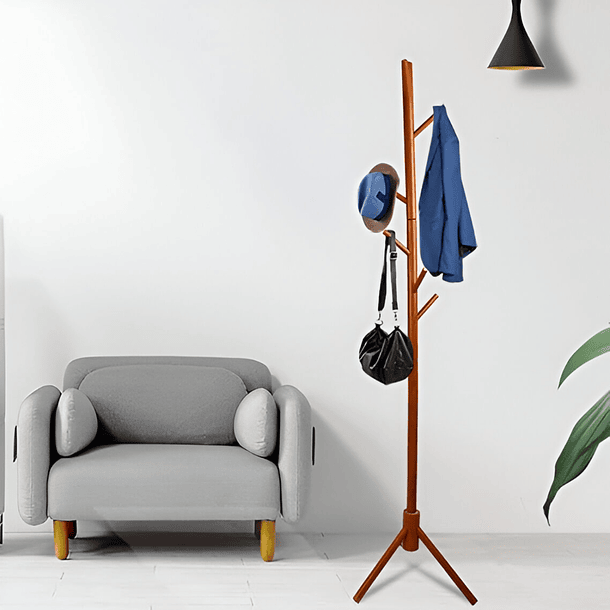 Perchero De Pie Para Ropa de Madera 3