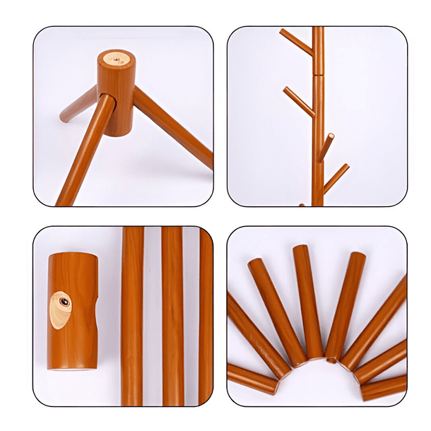 Perchero De Pie Para Ropa de Madera 4