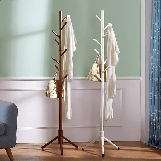 Perchero De Pie Para Ropa de Madera 5