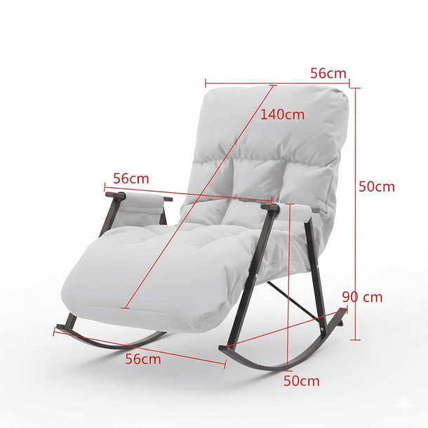 Sillón Mecedora Comodidad Interior Exterior Reclinable 6