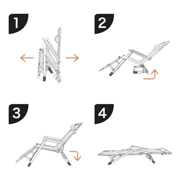Silla Reposera Tumbona Acolchada Aire Libre Plegable Jardín 4