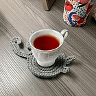 Posavasos De Gato Tejido a Punto Regalo Divertido Hogar 3