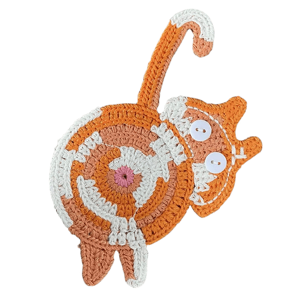 Posavasos De Gato Tejido a Punto Regalo Divertido Hogar 9