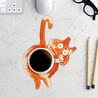 Posavasos De Gato Tejido a Punto Regalo Divertido Hogar 11