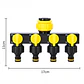 Divisor Manguera 4 Salidas RoseFlower Adaptador Grifo Riego - Miniatura 2