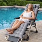 Silla Reposera Tumbona Acolchada Aire Libre Plegable Jardín 5