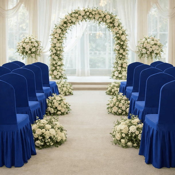 Pack 4 Funda Plisada Sillas Eventos Hoteles Fiestas Bodas 15