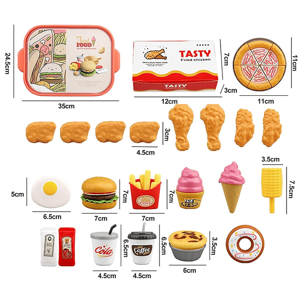 Set Alimentos de Juguete para Niños Juego de Cocina 2