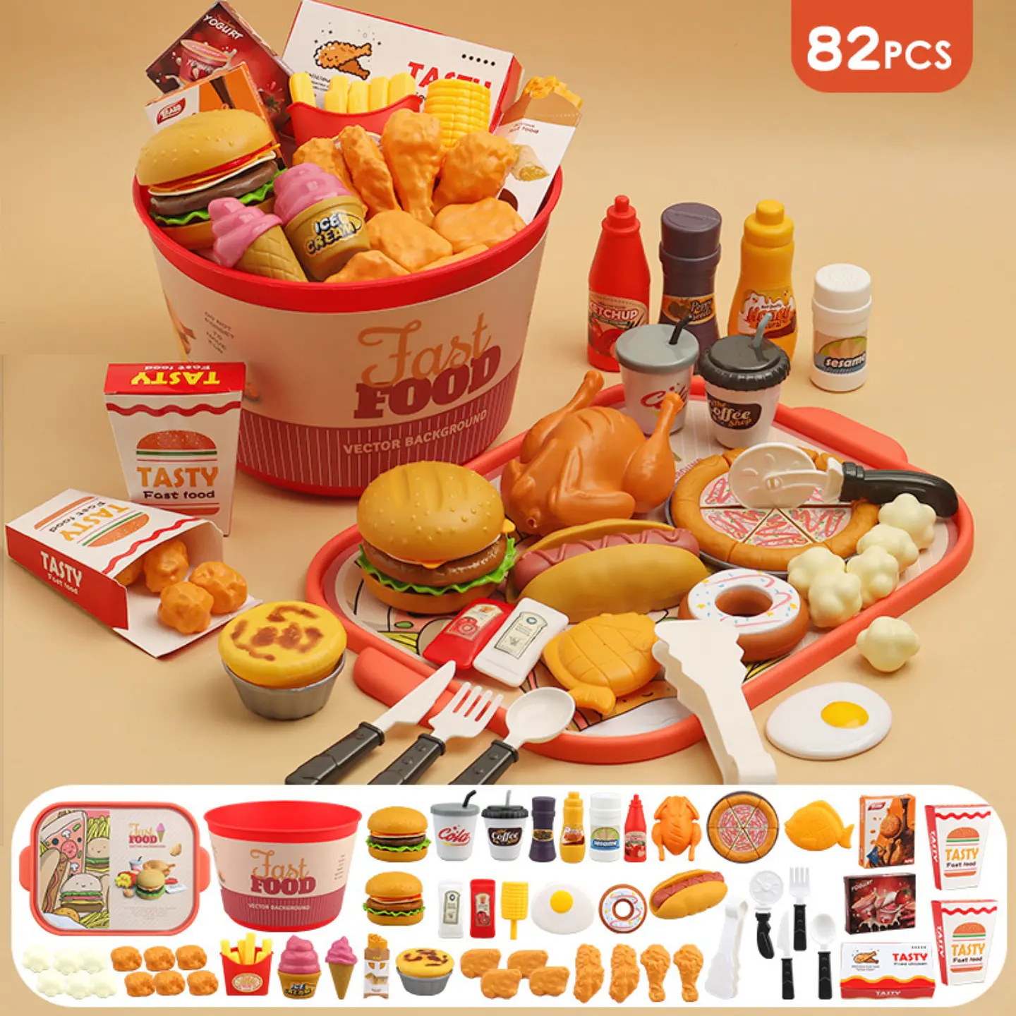 Set Alimentos de Juguete para Niños Juego de Cocina 4