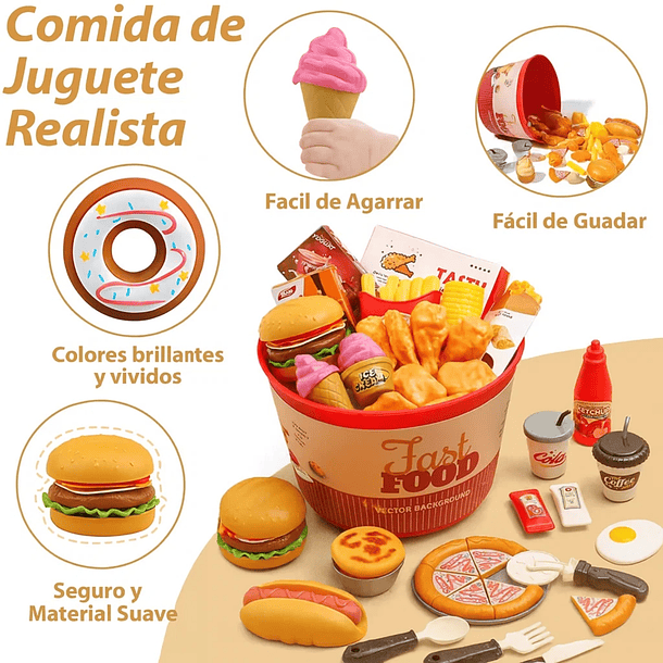 Set Alimentos de Juguete para Niños Juego de Cocina 7