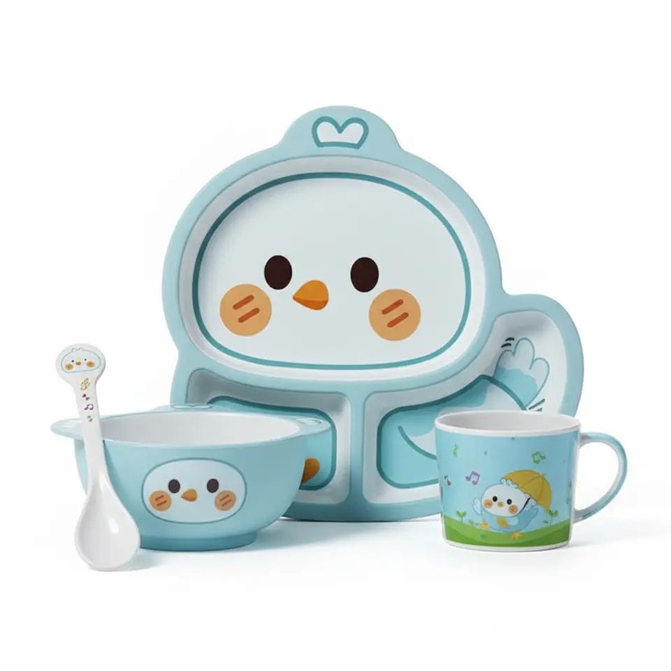 Vajilla Infantil Melamina Ideal para Bebés y Niños 5