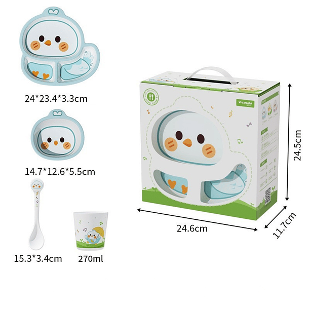 Vajilla Infantil Melamina Ideal para Bebés y Niños 6