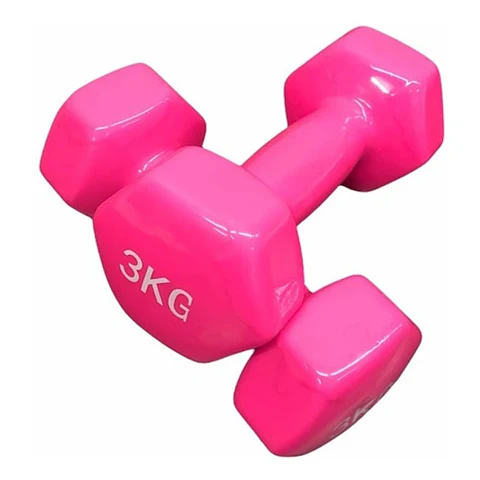 Pack 2 Mancuernas Rosas De 3kg Reacondicionado