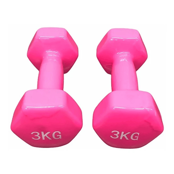 Pack 2 Mancuernas Rosas De 3kg Reacondicionado 2