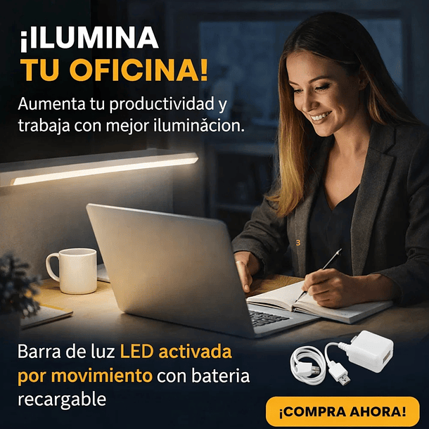 Barra De Luz LED Lampara 30 cm Con Sensor De Movimiento 3