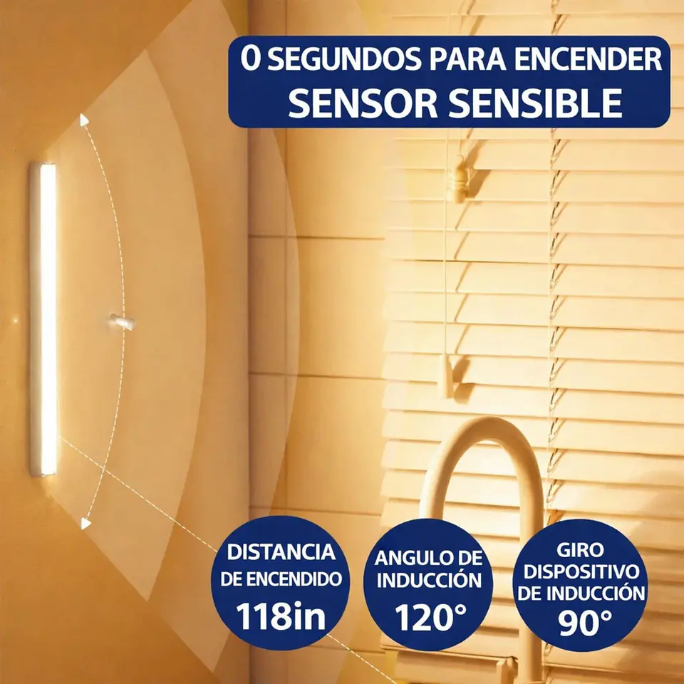 Barra De Luz LED Lampara 30 cm Con Sensor De Movimiento 4