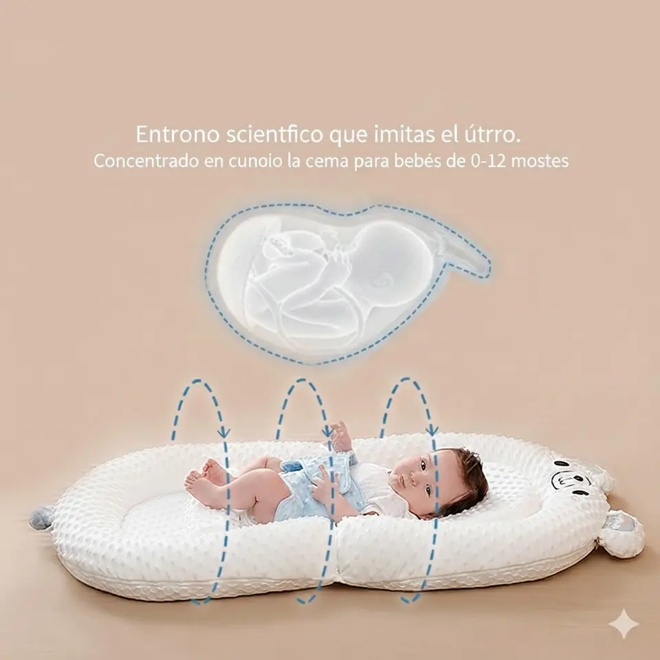 Cuna Almohada Portátil para Bebé Diseño Ergonómico 4