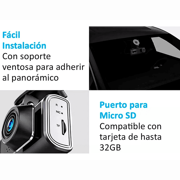 Cámaras Para Autos Frontal y Tablero 2 En 1 HD 1080p 4