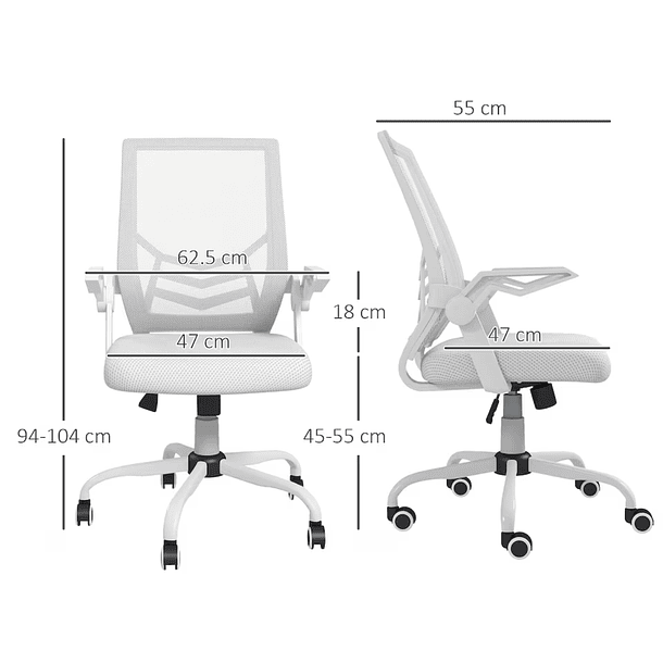 Silla de Oficina Ejecutiva Giratoria Minimalista Ajustable 14