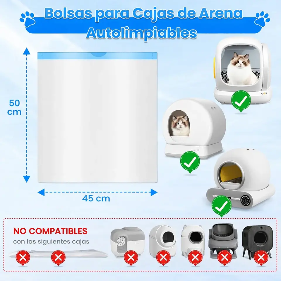 Bolsas Para Arenero Automático De Gatos 6 Rollos De 90ud 2