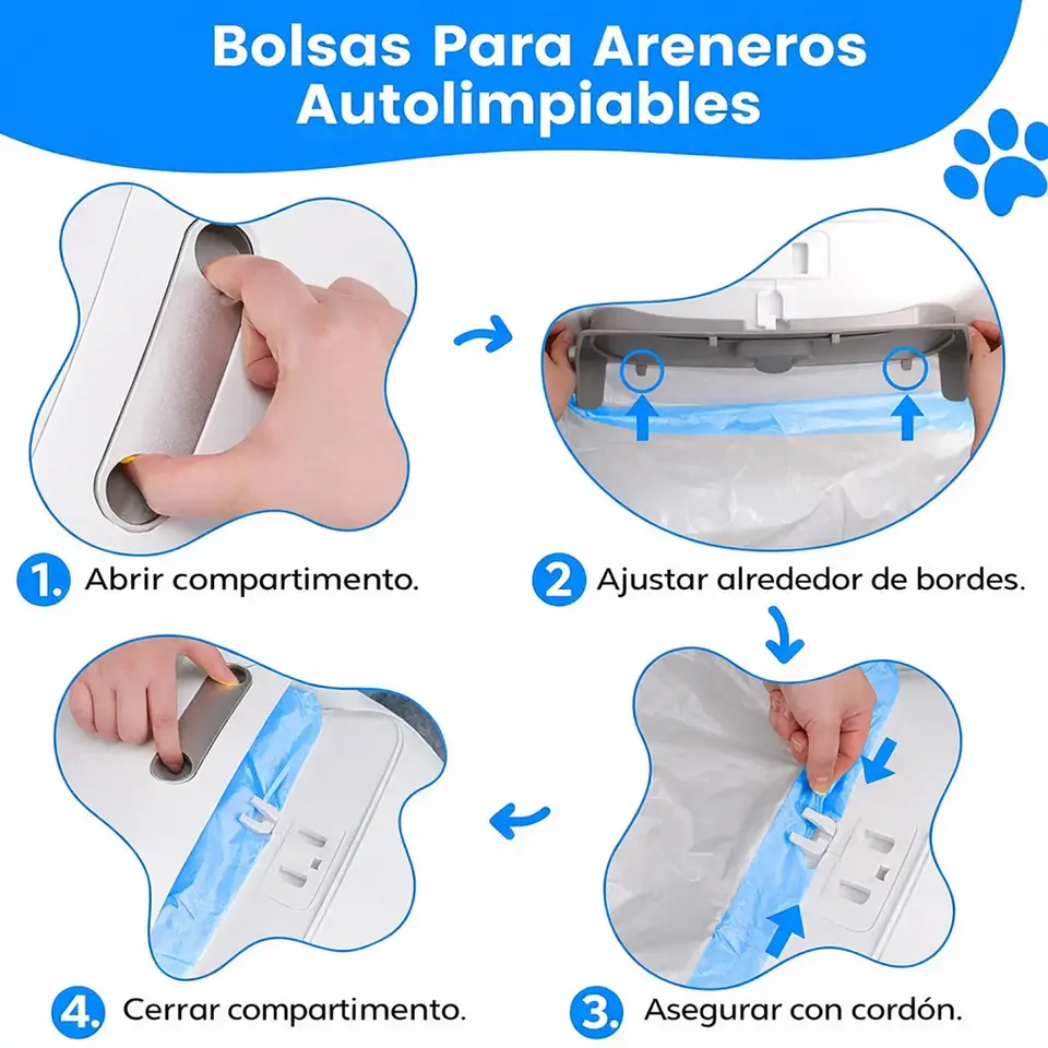 Bolsas Para Arenero Automático De Gatos 6 Rollos De 90ud 3