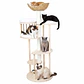 Rascador Para Gatos Tipo Torre Con Casa Elegante Beige - Miniatura 1