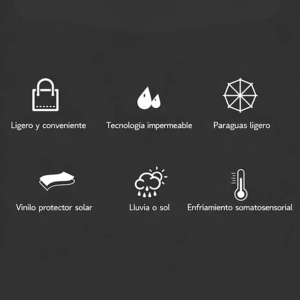 Paraguas Plegable Capsula 8 Varillas UV Resistente Ligero 4