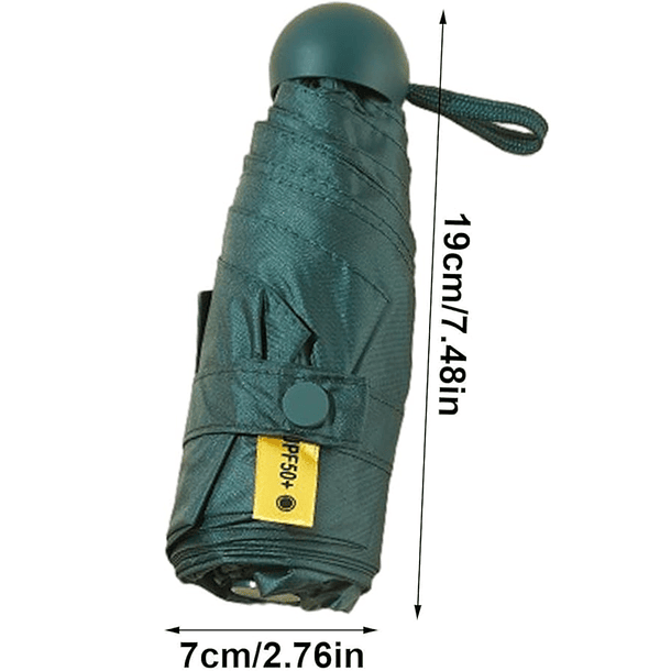 Paraguas Plegable Capsula 8 Varillas UV Resistente Ligero 6
