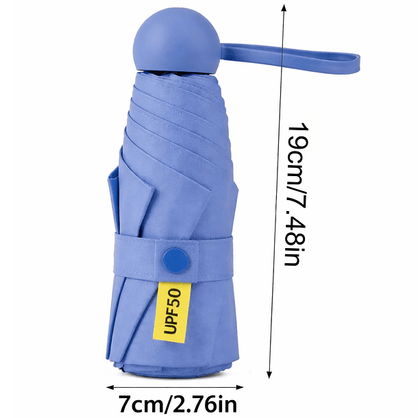 Paraguas Plegable Capsula 8 Varillas UV Resistente Ligero 14