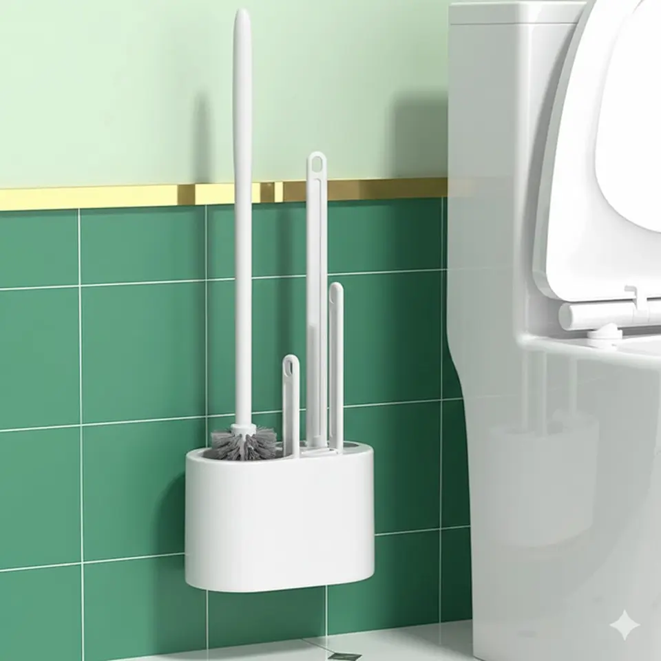 Juego de 3 Cepillos Escobillas Moderno para Inodoro De Baño 6