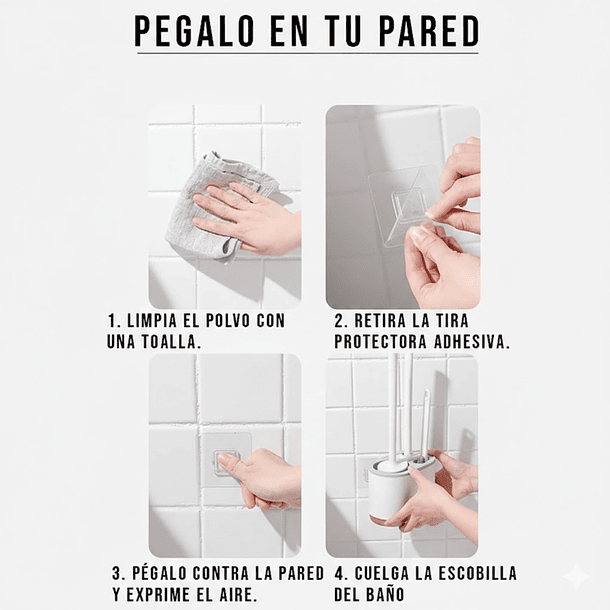 Juego de 3 Cepillos Escobillas Moderno para Inodoro De Baño 7