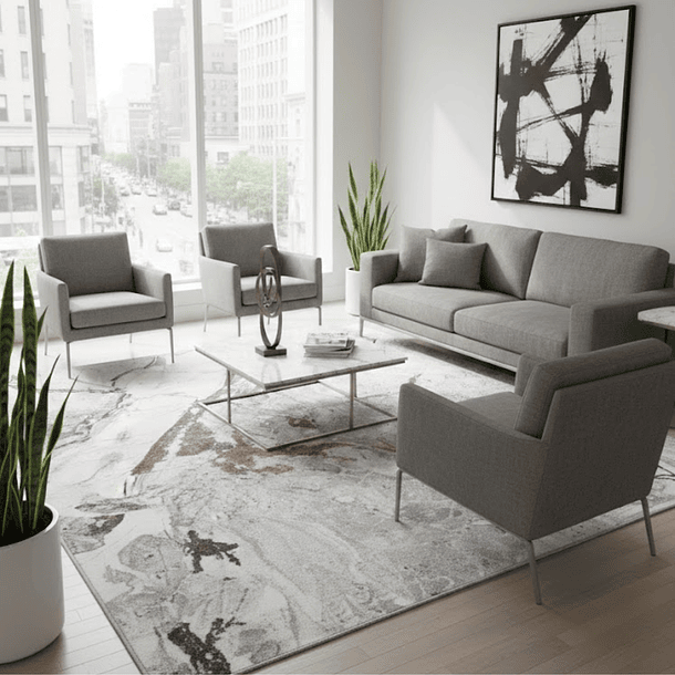 Alfombra 140x200cm Decorativa Living Estampada Terciopelo (Reacondicionado) 4