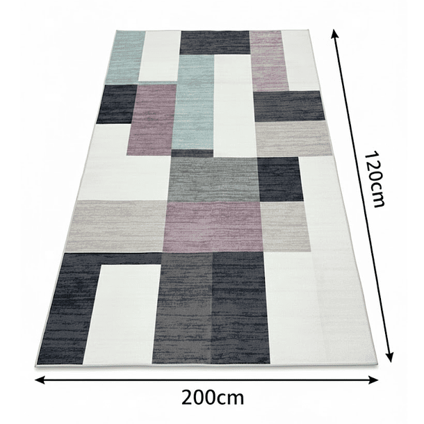 Alfombra 120x200cm Decorativa Living Estampada Terciopelo (Reacondicionado) 2