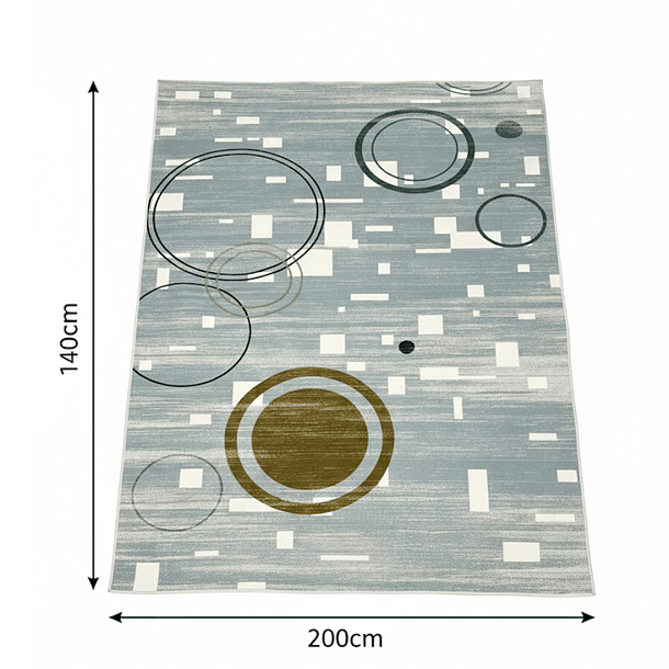 Alfombra 140x200cm Decorativa Living Estampada Terciopelo (Reacondicionado) 2