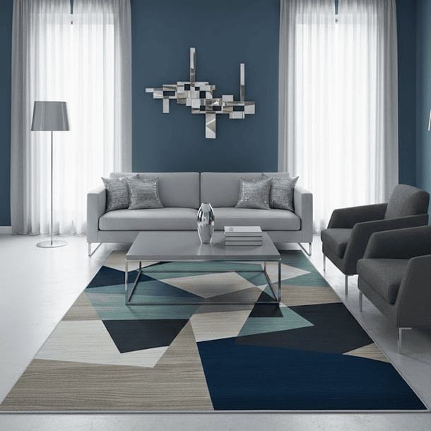 Alfombra 120x200cm Decorativa Living Estampada Terciopelo (Reacondicionado) 4