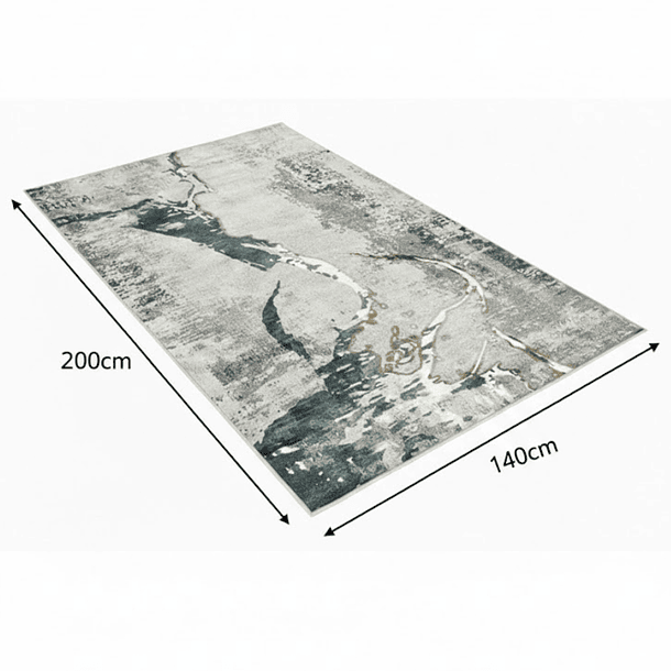 Alfombra 140x200cm Decorativa Living Estampada Terciopelo (Reacondicionado) 2