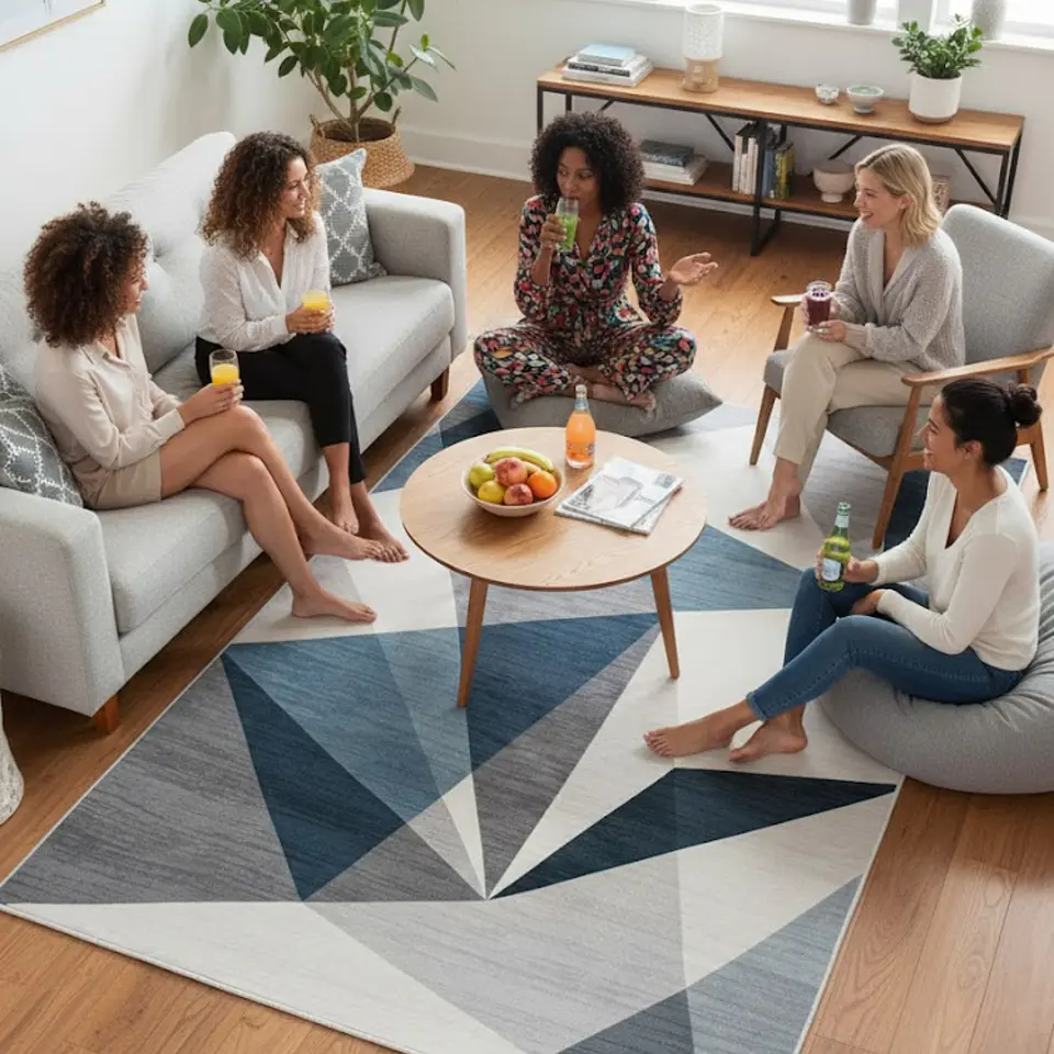 Alfombra 120x200cm Decorativa Living Estampada Terciopelo (Reacondicionado) 3